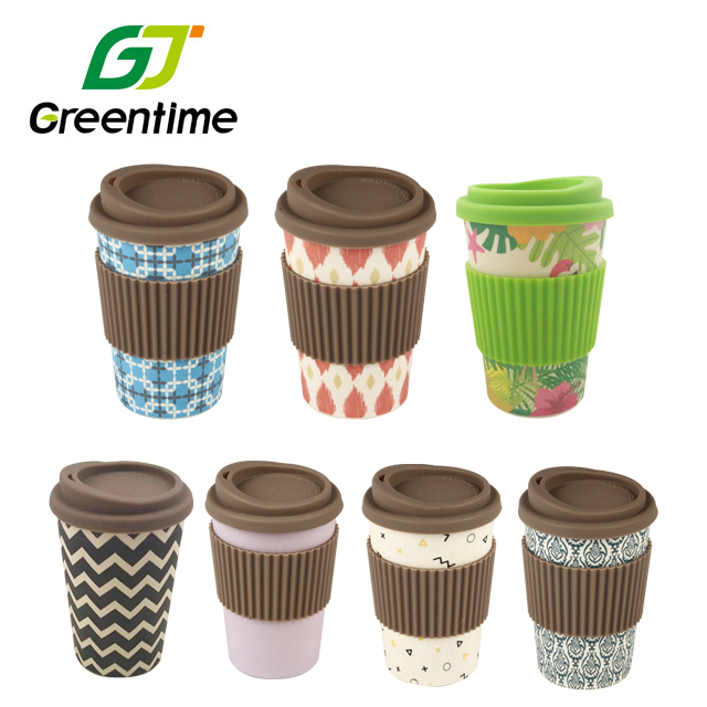 12 Oz Personalized Recycled Mini Reusable Takeaway Coffee Cups with Lids Sustainable