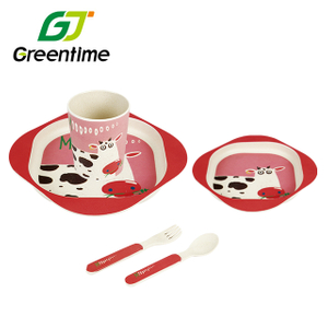 Personalized Compostable Square Childrens Plates And Bowl Sets S312-5-1P