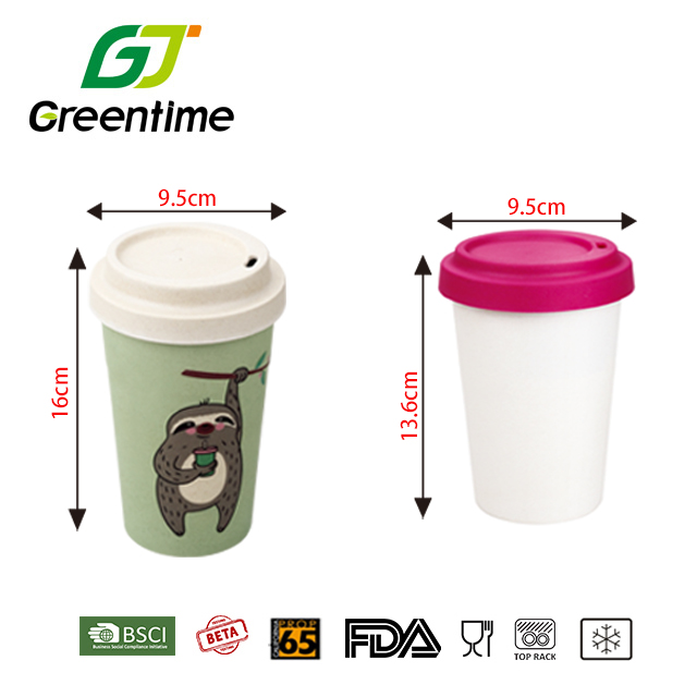 Eco Friendly Good Cute Custom Printed Leakproof Large Reusable Coffee Cups with Lids