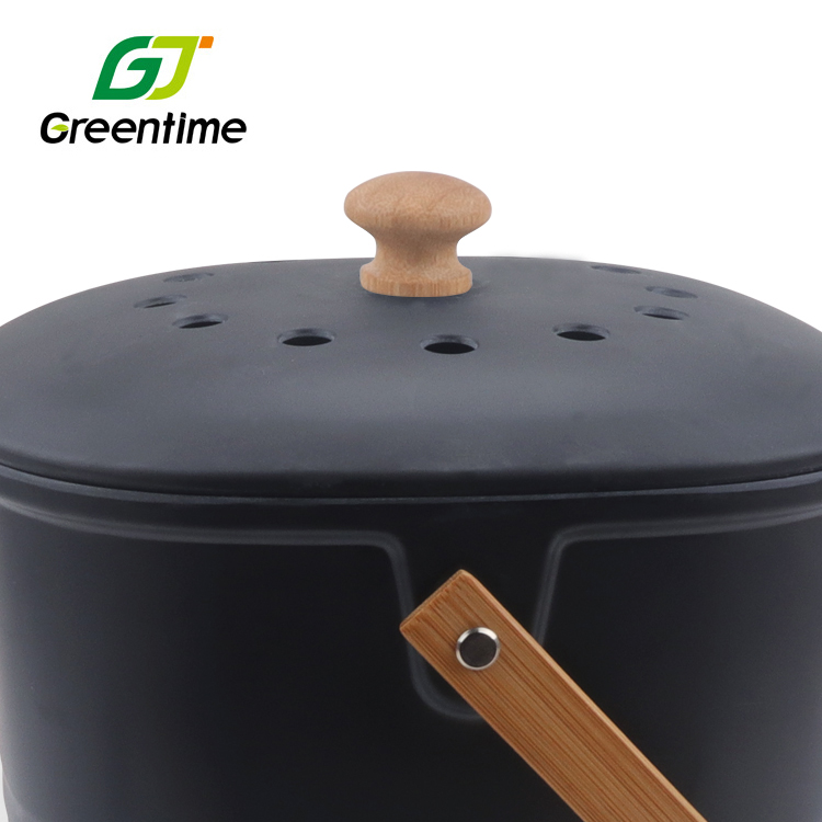 Compostable Bamboo Kitchen Compost Bin with Lid 038001S